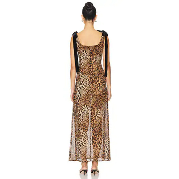 MORE TO COME Katina Maxi Dress in Brown Leopard - Picture 3 of 4